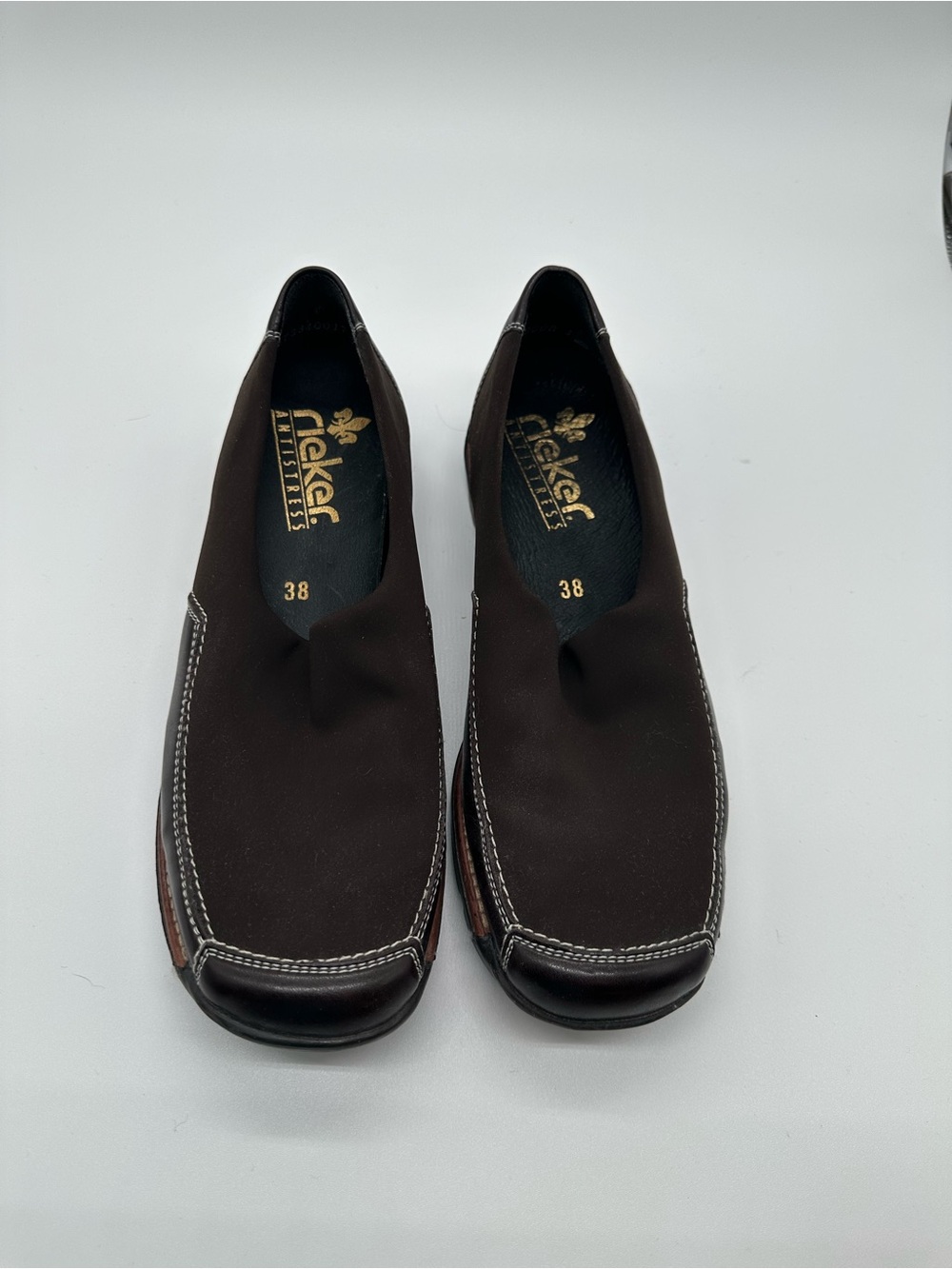 Rieker Dark Brown Slip-On Loafers for Women Size 8 (38)